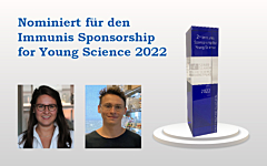 Immunis Sponsorship for Young Science Trophäe mit NGI und Szabo-Scandic Logo