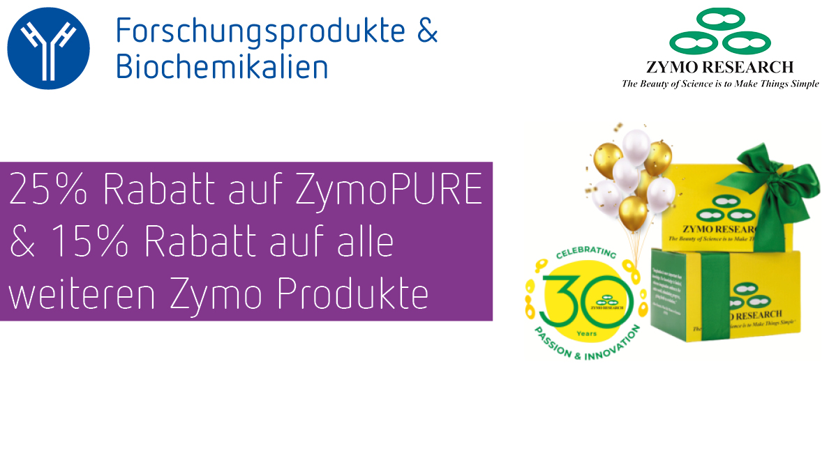 25% Rabatt auf ZymoPURE & 15% Rabatt auf alle Zymo Produkte